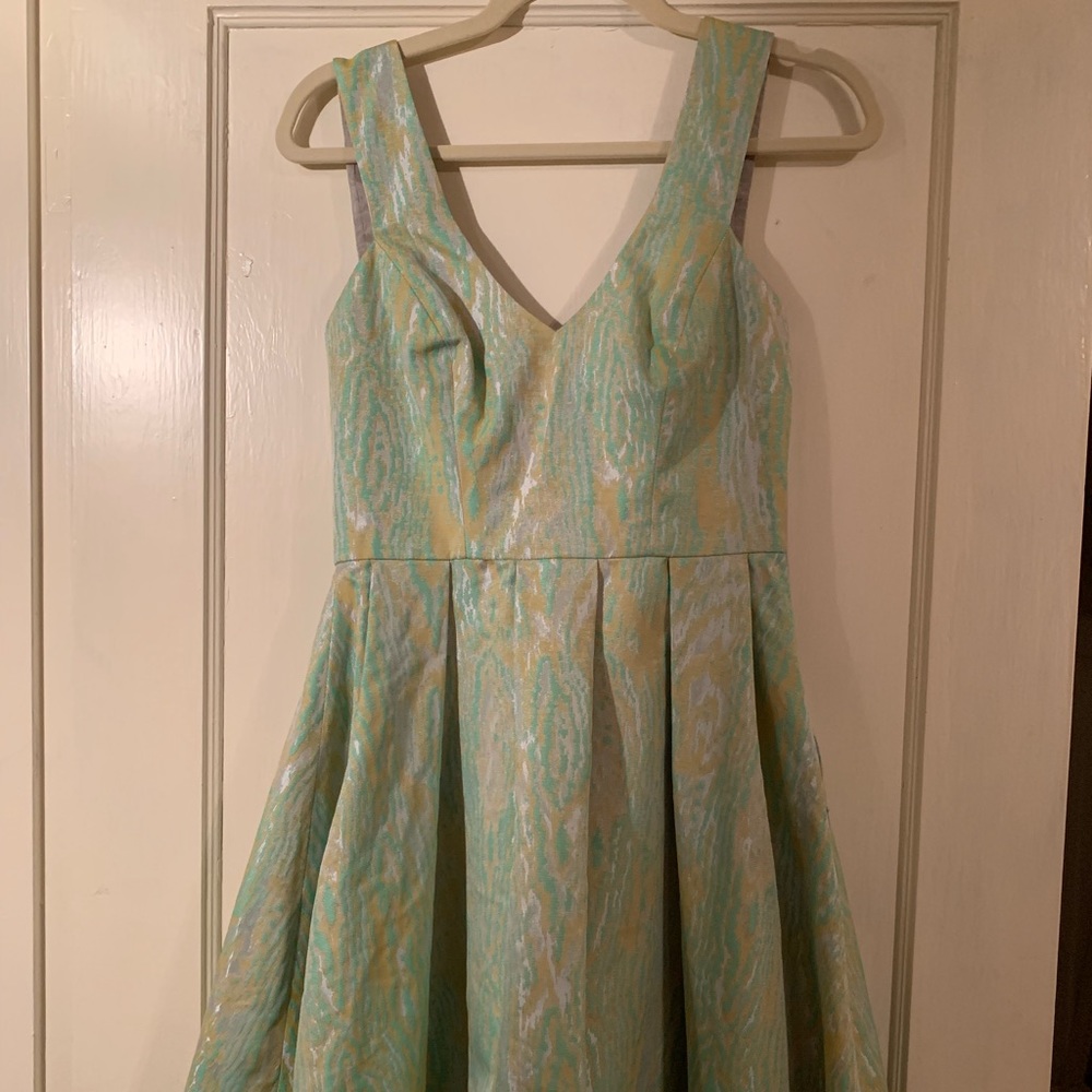 French Connection Green Fit & Flare Dress 6